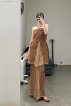 OUDE WAAG Washing Cowboy Decoding Mid-Boxy Skirt OW-23SS-SK06 reddish brown